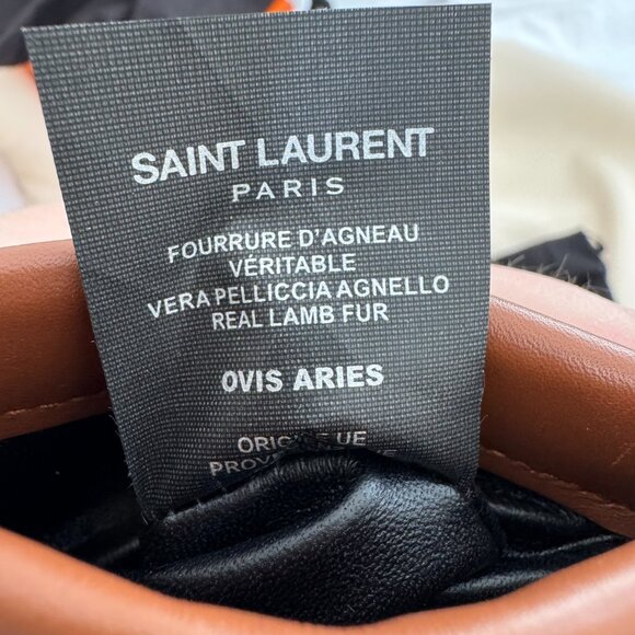 Saint Laurent Mini Shearling Crossbody Bag w Chain Strap - Picture 6 of 9